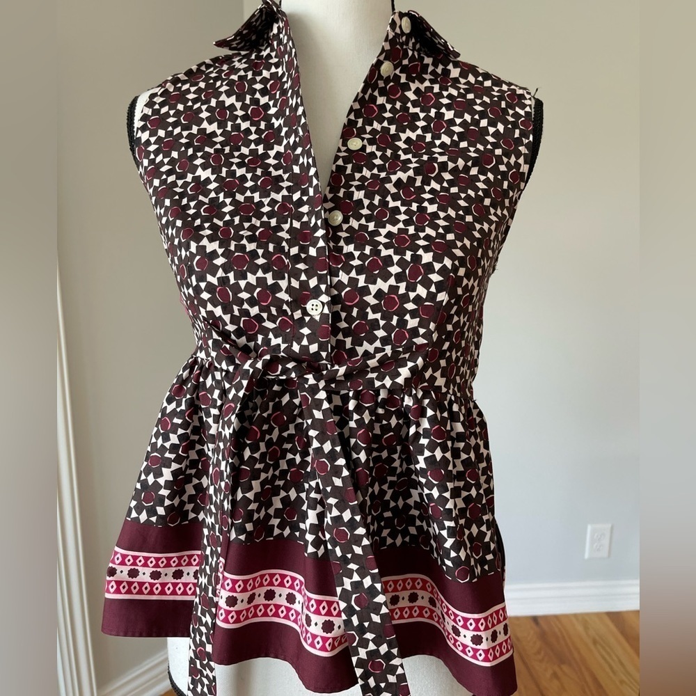 Kate Spade NWT Floral Tile Peplum Top in Rambling Rose size extra small